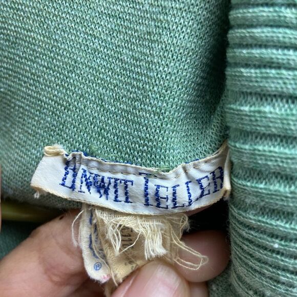 Vintage 70s green knit dress size S/M - Picture 5 of 12